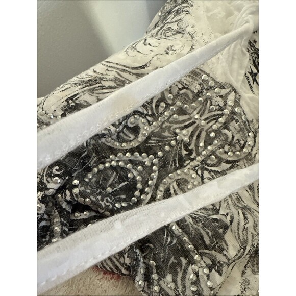 Panhandle Rock Roll T Shirt Womens Small Cowgirl Beaded Hoodie Y2K Gothic Biker - Picture 12 of 13